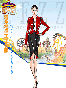 新款長袖女款游樂園員工制服款式設計圖339