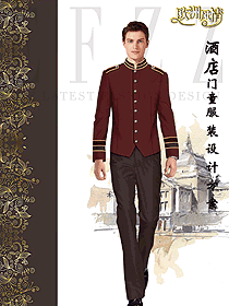新款長袖男款星級酒店門童制服設計圖1284