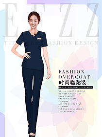 時尚短袖女職業裝夏裝制服設計圖795
