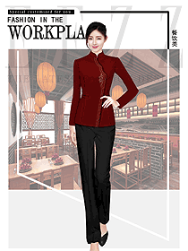 原創(chuàng)制服設(shè)計中餐服務(wù)員服裝款式圖2115