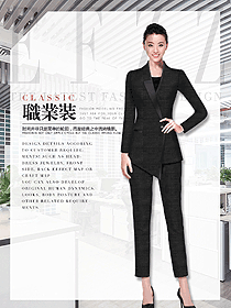 時(shí)尚黑色女秋冬職業(yè)裝制服設(shè)計(jì)圖1796
