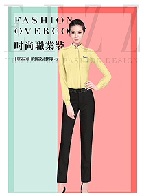 時尚女職業裝長袖襯衫制服設計圖351