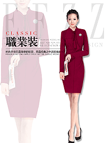 原創(chuàng)制服設(shè)計(jì)紅色女職業(yè)裝夏裝款式圖788