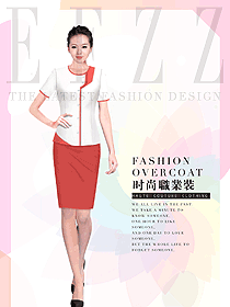 新款白色女職業裝夏裝制服設計圖793