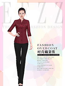 新款暗紅色女職業(yè)裝夏裝制服設(shè)計圖799