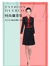 原創制服設計黑色連衣裙女職業裝夏裝款式圖800