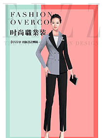 時尚修身款女秋冬職業(yè)裝制服設(shè)計圖1634