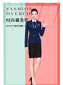 原創制服設計女秋冬職業裝款式效果圖1641