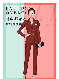 原創(chuàng)制服設(shè)計女秋冬職業(yè)裝款式效果圖1650