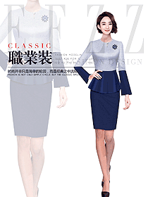 新款淺藍色女職業(yè)裝夏裝制服設(shè)計圖962