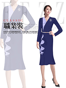時尚女職業裝夏裝制服設計圖972