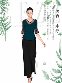 時尚女款美容技師制服設計圖765