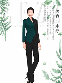 時尚女款美容技師制服設計圖741