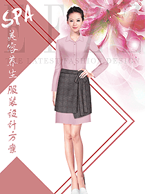 時尚粉色女款美容技師制服設計圖640