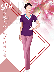 新款紫色醫療美容技師護士款式設計圖818