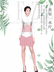 長袖女款總臺收銀接待制服設計圖445