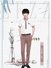 短袖男款學(xué)生服校服款式設(shè)計圖157