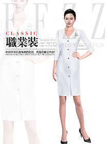 時(shí)尚優(yōu)雅白女職業(yè)裝夏裝制服設(shè)計(jì)圖989