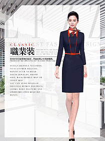 時(shí)尚藏青色女職業(yè)裝夏裝制服設(shè)計(jì)圖995