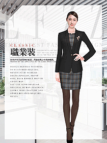 新款黑色女職業(yè)裝夏裝制服設(shè)計圖1002