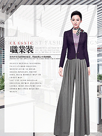 時尚深紫色女秋冬職業裝制服設計圖1827
