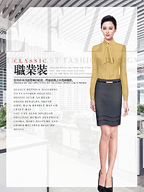 時尚女職業裝長袖襯衫制服設計圖405