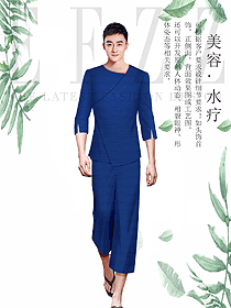 時尚深藍(lán)色男款美容技師制服設(shè)計圖861