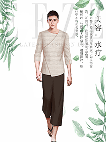 時尚男款美容技師制服設計圖863