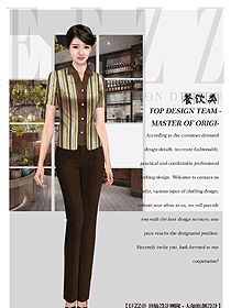 原創(chuàng)設計短袖女款中餐服務員服裝款式圖2165
