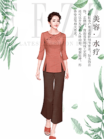 時尚女款夏裝美容技師制服設計圖877