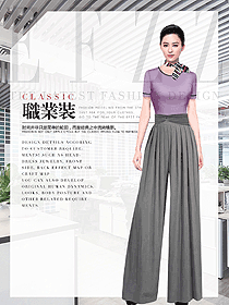 時(shí)尚淺紫色女職業(yè)裝夏裝制服設(shè)計(jì)圖1047