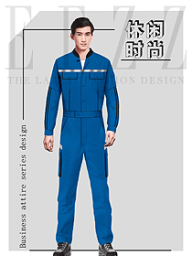 原創設計淺藍色工程服款式設計圖1258