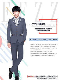 灰色學生服禮服校服設計圖180