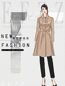 原創制服設計女職業裝大衣設計圖317