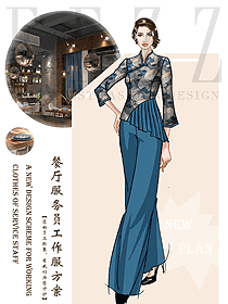 原創(chuàng)設(shè)計中餐服務(wù)員制服設(shè)計圖2336