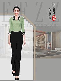 中餐服務員制服設計圖2362