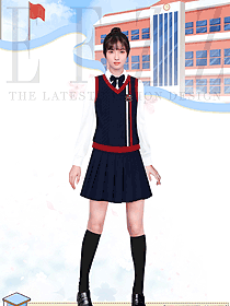 中學(xué)禮服男女馬夾套裝初高中生統(tǒng)一校服設(shè)計