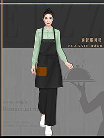 長(zhǎng)袖甜品奶茶蛋糕店餐飲工作服長(zhǎng)袖襯衣定制LOGO設(shè)計(jì)圖