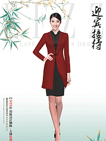 高端酒店迎賓咨客員工復(fù)古改良長(zhǎng)款制服定制設(shè)計(jì)