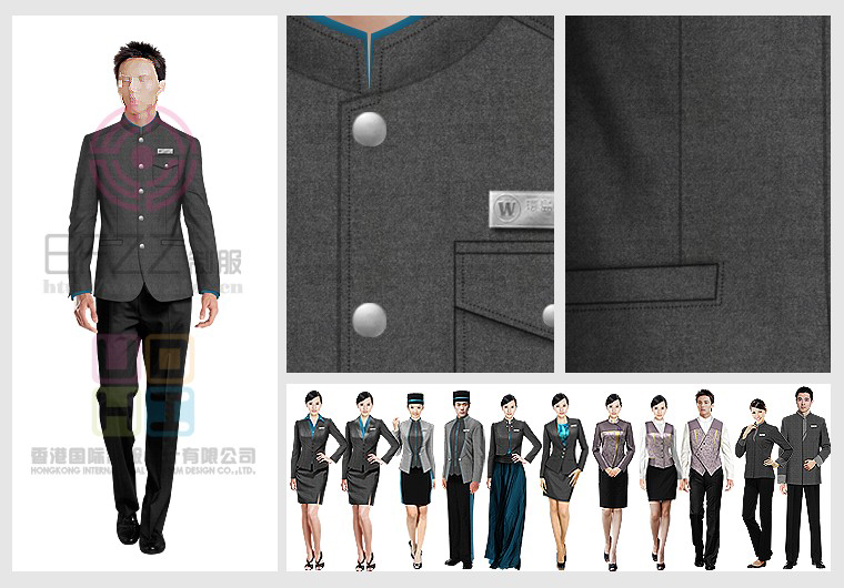 商務(wù)星級(jí)酒店制服圖片藍(lán)色系列