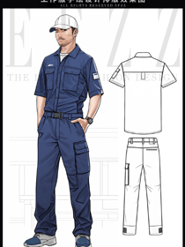 藍色款高端速干夏季工作服