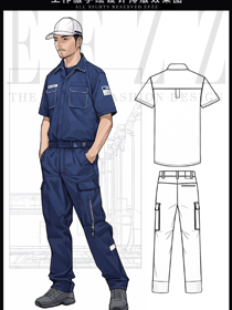 薄款勞保男裝襯衫定制廠服短袖工服