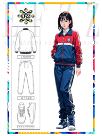 紅藍(lán)交織運動款定制校服，煥彩青春校園學(xué)生裝設(shè)計