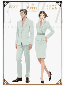 淺綠風尚：酒店服務人員的優雅工作服形象
