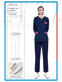 原創設計賦能深藍粉醫療形象：洗手服女醫護工裝的專業呈現