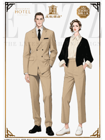 雙排扣西裝+開衫女服：度假酒店商務(wù)服務(wù)崗的工裝設(shè)計(jì)圖