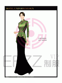 酒店中餐咨客制服設計圖629