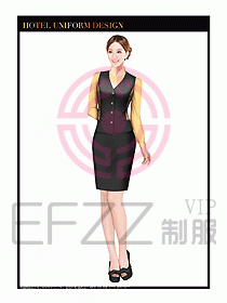 酒店餐飲服務員制服設計圖1345