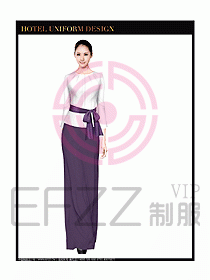 酒店西餐廳咨客制服設計圖359