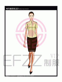 女職業裝短袖襯衫設計圖231